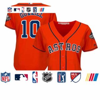 Astros #10 Yuli Gurriel Orange Alternate 2019 World Series Bound Women's Stitched Baseball Jersey