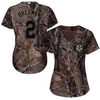 Astros #2 Alex Bregman Camo Realtree Collection Cool Base Women's Stitched Baseball Jersey