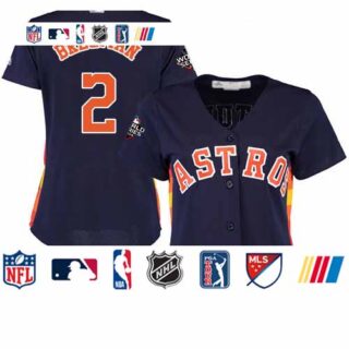 Astros #2 Alex Bregman Navy Blue Alternate 2019 World Series Bound Women's Stitched Baseball Jersey