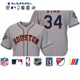 Astros #34 Nolan Ryan Grey Cool Base 2019 World Series Bound Stitched Youth Baseball Jersey
