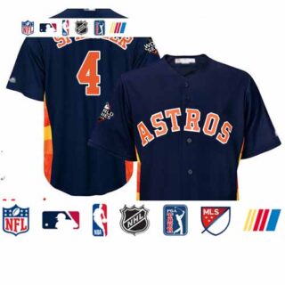 Astros #4 George Springer Navy Blue New Cool Base 2019 World Series Bound Stitched Baseball Jersey