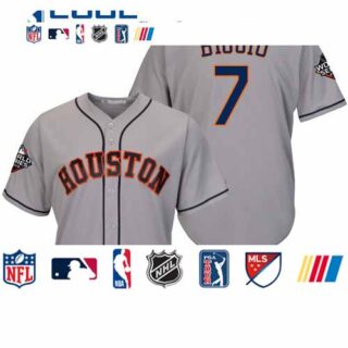 Astros #7 Craig Biggio Grey New Cool Base 2019 World Series Bound Stitched Baseball Jersey