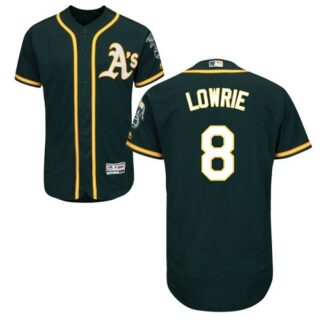 Athletics #8 Jed Lowrie Green Flexbase Authentic Collection Stitched Baseball JerseyAthletics #8 Jed Lowrie Green Flexbase Authentic Collection Stitched Baseball Jersey