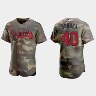 Atlanta Braves #40 Mike Soroka Men's Nike 2021 Armed Forces Day Authentic MLB Jersey -Camo