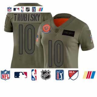 Bears #10 Mitchell Trubisky Camo Women's Stitched Football Limited 2019 Salute to Service Jersey