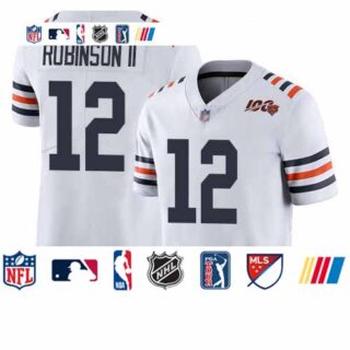 Bears #12 Allen Robinson II White Alternate Men's Stitched Football Vapor Untouchable Limited 100th Season Jersey