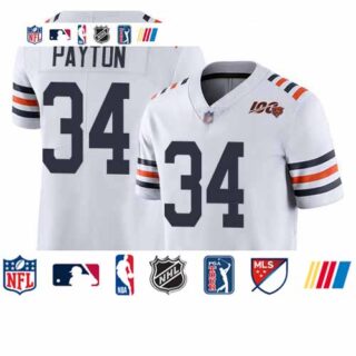 Bears #34 Walter Payton White Alternate Youth Stitched Football Vapor Untouchable Limited 100th Season Jersey
