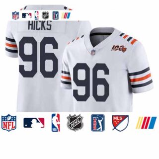 Bears #96 Akiem Hicks White Alternate Youth Stitched Football Vapor Untouchable Limited 100th Season Jersey