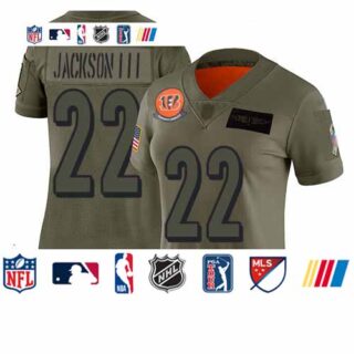 Bengals #22 William Jackson III Camo Women's Stitched Football Limited 2019 Salute to Service Jersey