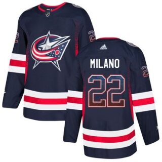 Blue Jackets 22 Sonny Milano Navy Drift Fashion Adidas Jersey