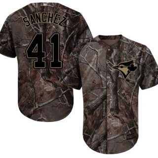 Blue Jays #41 Aaron Sanchez Camo Realtree Collection Cool Base Stitched Baseball Jersey