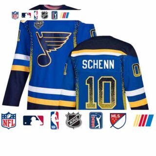Blues #10 Brayden Schenn Blue Home Authentic Drift Fashion Stanley Cup Final Bound Stitched Hockey Jersey
