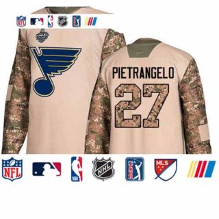 Blues #27 Alex Pietrangelo Camo Authentic 2017 Veterans Day Stanley Cup Final Bound Stitched Youth Hockey Jersey