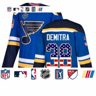 Blues #38 Pavol Demitra Blue Home Authentic USA Flag Stanley Cup Final Bound Stitched Hockey Jersey