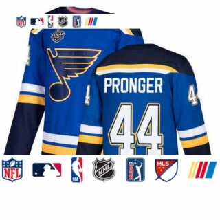 Blues #44 Chris Pronger Blue Home Authentic Stanley Cup Final Bound Stitched Hockey Jersey