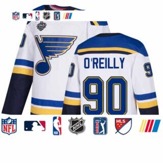 Blues #90 Ryan O'Reilly White Road Authentic Stanley Cup Final Bound Stitched Youth Hockey Jersey