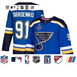 Blues #91 Vladimir Tarasenko Blue Home Authentic Stanley Cup Final Bound Stitched Youth Hockey Jersey