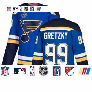 Blues #99 Wayne Gretzky Blue Home Authentic Stanley Cup Final Bound Stitched Hockey Jersey