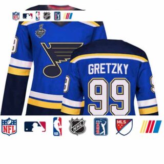 Blues #99 Wayne Gretzky Blue Home Authentic Stanley Cup Final Bound Women's Stitched Hockey Jersey