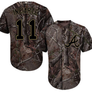 Braves #11 Ender Inciarte Camo Realtree Collection Cool Base Stitched Youth Baseball Jersey