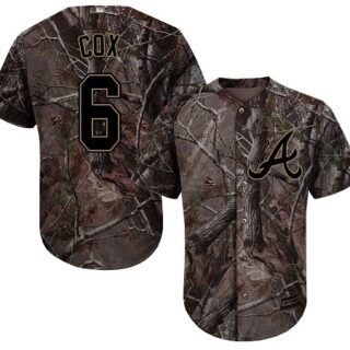 Braves #6 Bobby Cox Camo Realtree Collection Cool Base Stitched Youth Baseball Jersey