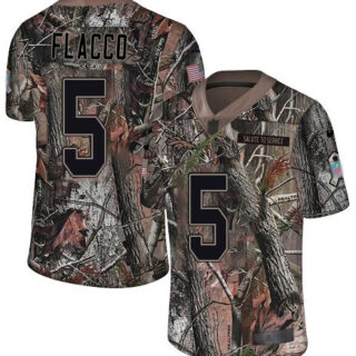 Broncos #5 Joe Flacco Camo Men's Stitched Football Limited Rush Realtree Jersey
