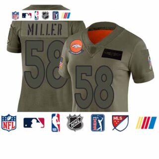 Broncos #58 Von Miller Camo Women's Stitched Football Limited 2019 Salute to Service Jersey