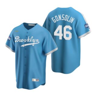 Brooklyn Dodgers #46 Tony Gonsolin Light Blue 2020 World Series Champions Cooperstown Collection Jersey