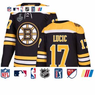 Bruins #17 Milan Lucic Black Home Authentic Stanley Cup Final Bound Stitched Hockey Jersey