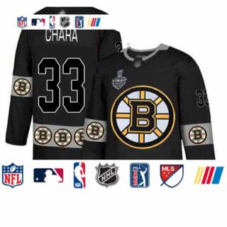 Bruins #33 Zdeno Chara Black Authentic Team Logo Fashion Stanley Cup Final Bound Stitched Hockey Jersey