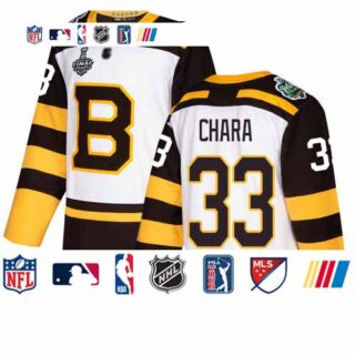 Bruins #33 Zdeno Chara White Authentic 2019 Winter Classic Stanley Cup Final Bound Youth Stitched Hockey Jersey
