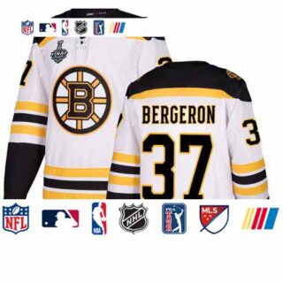 Bruins #37 Patrice Bergeron White Road Authentic Stanley Cup Final Bound Youth Stitched Hockey Jersey