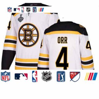 Bruins #4 Bobby Orr White Road Authentic Stanley Cup Final Bound Youth Stitched Hockey Jersey