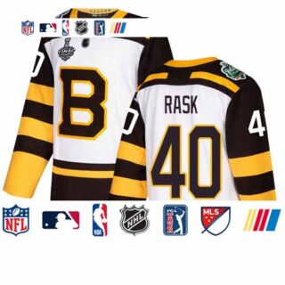 Bruins #40 Tuukka Rask White Authentic 2019 Winter Classic Stanley Cup Final Bound Youth Stitched Hockey Jersey