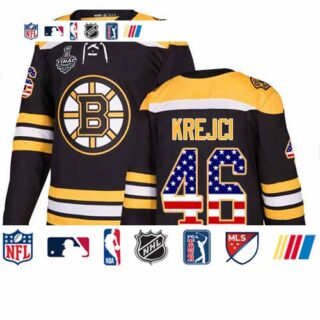Bruins #46 David Krejci Black Home Authentic USA Flag Stanley Cup Final Bound Youth Stitched Hockey Jersey