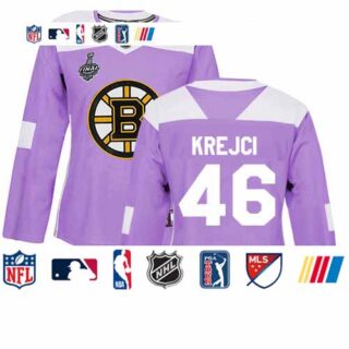 Bruins #46 David Krejci Purple Authentic Fights Cancer Stanley Cup Final Bound Women's Stitched Hockey Jersey