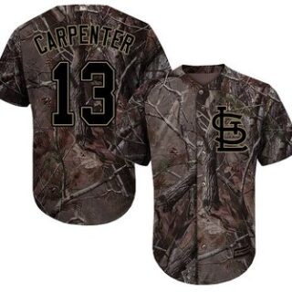 Cardinals #13 Matt Carpenter Camo Realtree Collection Cool Base Stitched Youth Baseball Jersey