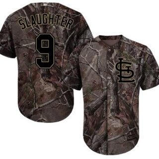 Cardinals #9 Enos Slaughter Camo Realtree Collection Cool Base Stitched Baseball Jersey