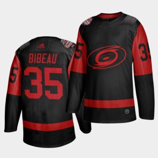 Carolina Hurricanes #35 Antoine Bibeau Black Men's 2021 Stadium Series Outdoor Game Jersey