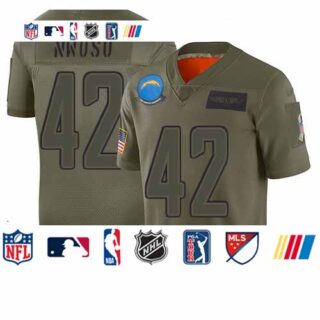 Chargers #42 Uchenna Nwosu Camo Men's Stitched Football Limited 2019 Salute To Service Jersey