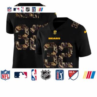 Chicago Bears #32 David Montgomery Men's Black Nike Flocked Lightning Vapor Limited NFL Jersey