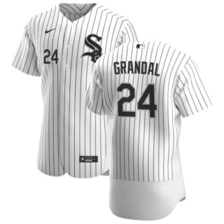 Chicago White Sox #24 Yasmani Grandal Men's Nike White Home 2020 Authentic Player MLB Jersey