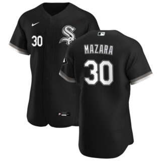 Chicago White Sox #30 Nomar Mazara Men's Nike Black Alternate 2020 Authentic Player MLB Jersey