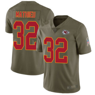 Chiefs #32 Tyrann Mathieu Olive Men's Stitched Football Limited 2017 Salute to Service Jersey