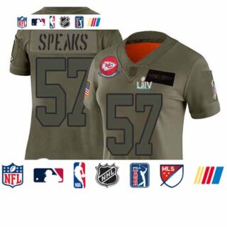 Chiefs #57 Breeland Speaks Camo Super Bowl LIV Bound Women's Stitched Football Limited 2019 Salute to Service Jersey