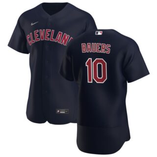 Cleveland Indians #10 Jake Bauers Men's Nike Navy Alternate 2020 Authentic Player MLB Jersey