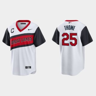 Cleveland Indians #25 Jim Thome Men's Nike White 2021 Little League Class Game MLB Jersey