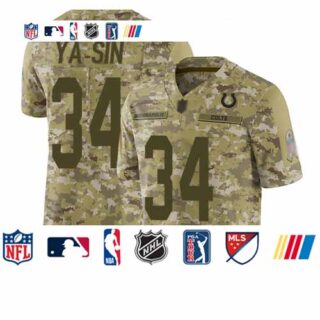 Colts #34 Rock Ya-Sin Camo Men's Stitched Football Limited 2018 Salute To Service Jersey