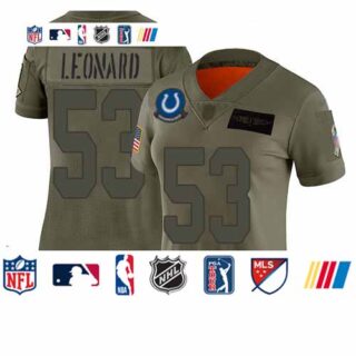 Colts #53 Darius Leonard Camo Women's Stitched Football Limited 2019 Salute to Service Jersey