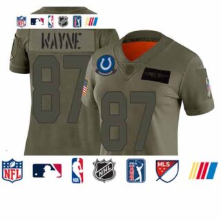 Colts #87 Reggie Wayne Camo Women's Stitched Football Limited 2019 Salute to Service Jersey
